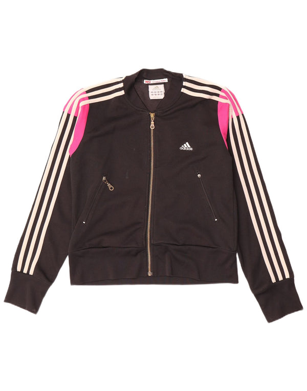 Giacca da tuta da donna Adidas UK 12 Medium Black Colourblock Cotton