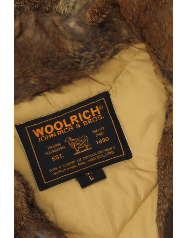 Cappotto imbottito con cappuccio da donna Woolrich UK 16 grande cotone beige
