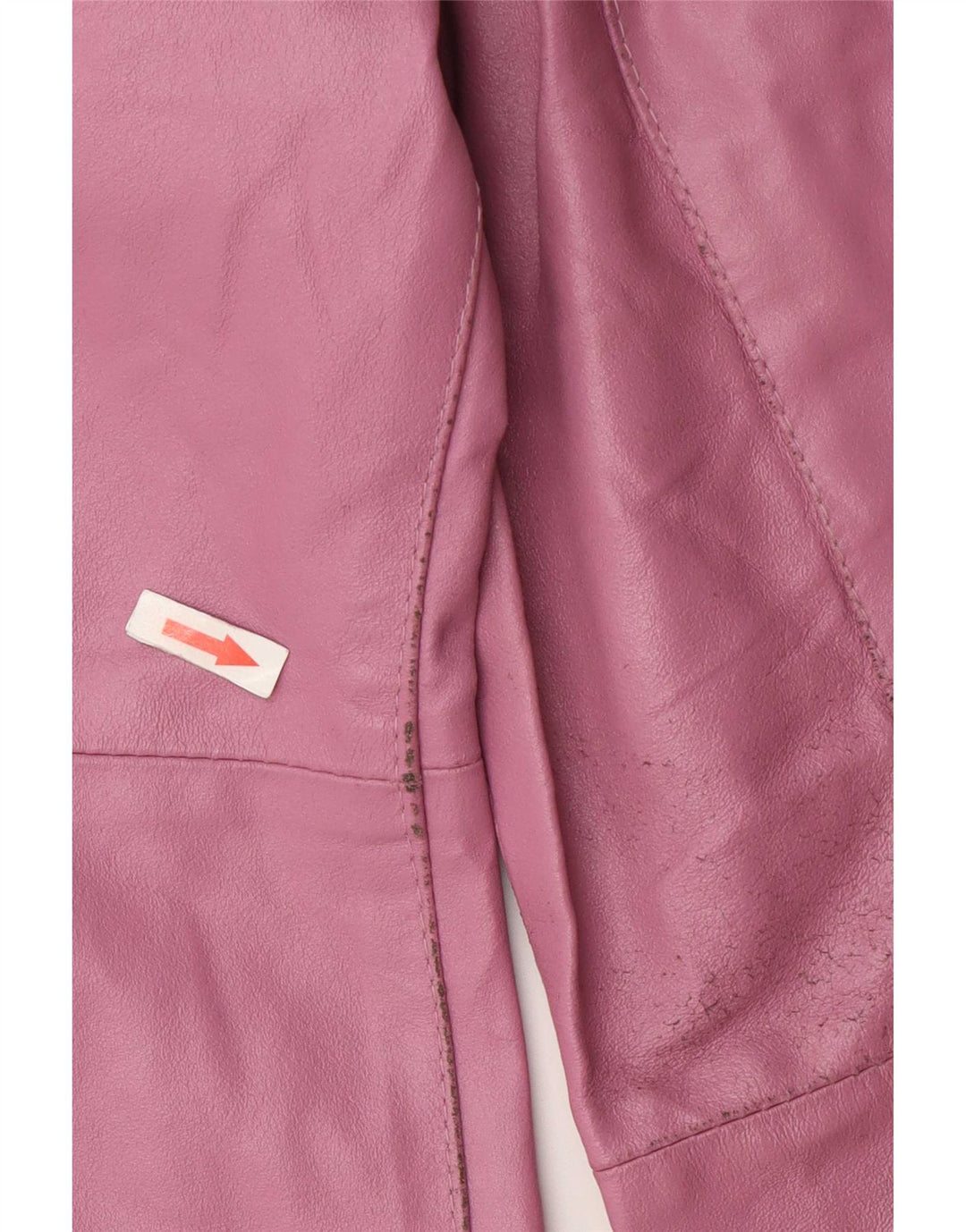 Cappotto in pelle vintage da donna UK 12 rosa medio