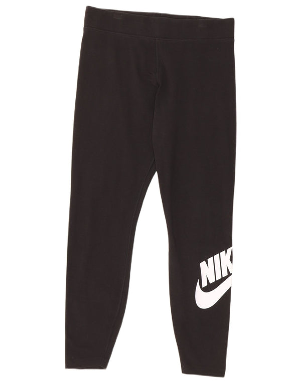 Leggings grafici Nike Crop da donna UK 16 grande cotone nero