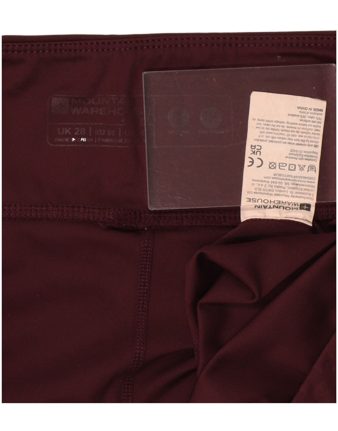 MOUNTAIN WAREHOUSE Leggings Capri da donna UK 22 3XL Nylon bordeaux