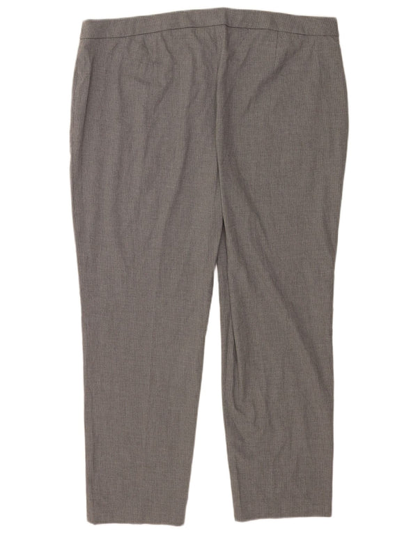 Pantaloni da abito slim da donna Marks & Spencer UK 22 3XL W42 L29 Gessato grigio