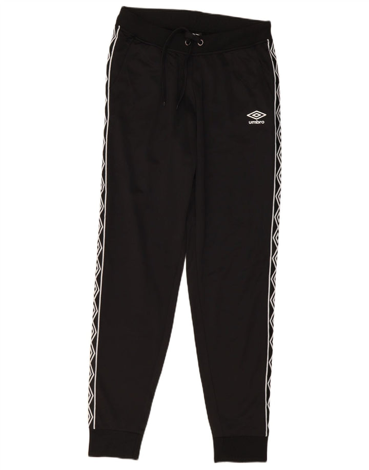 Pantaloni da tuta con grafica Umbro da uomo, pantaloni da jogging, piccoli, in poliestere nero