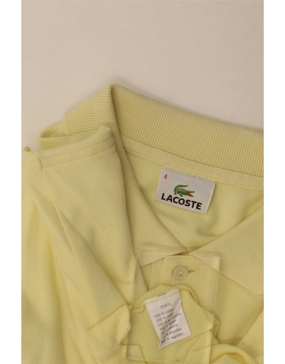 Polo da uomo Lacoste taglia 4 media in cotone giallo