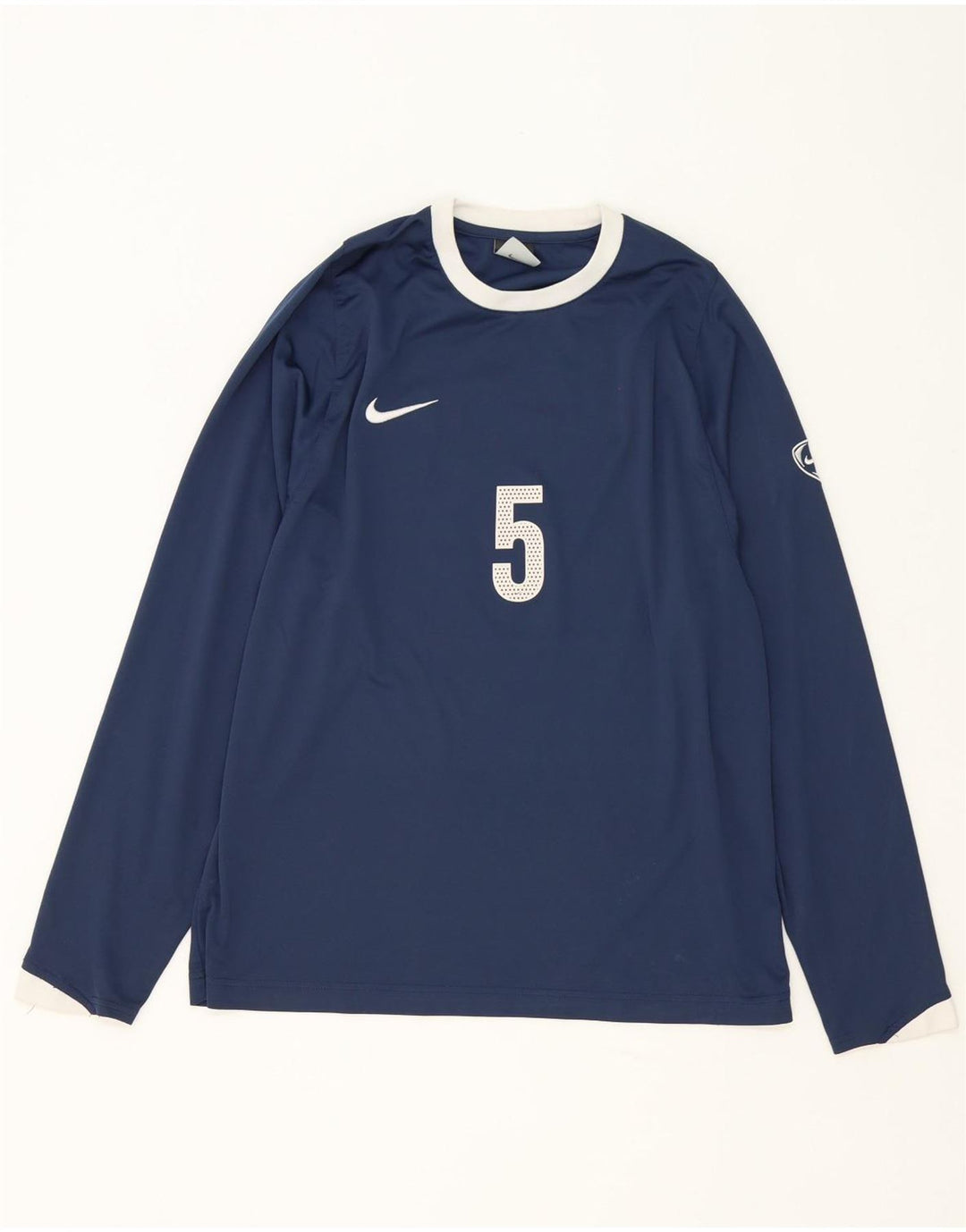 Nike Top grafico da uomo a maniche lunghe UK 39/41 Poliestere blu navy medio