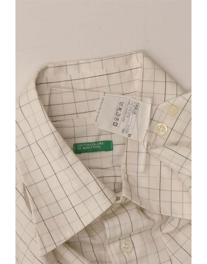 Camicia Uomo BENETTON in cotone a quadri bianchi medi