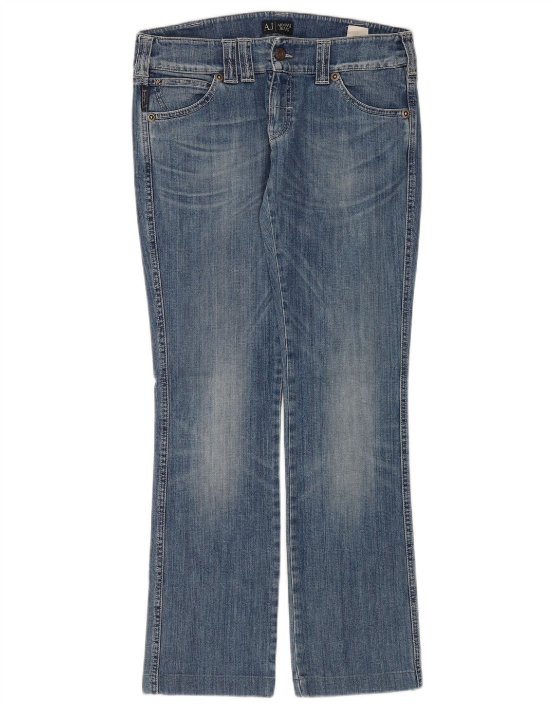 Jeans dritti da donna Armani W28 L30 cotone blu