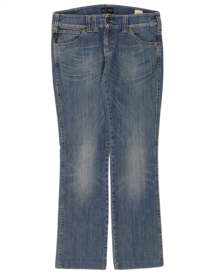 Jeans dritti da donna Armani W28 L30 cotone blu