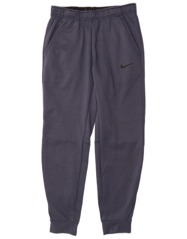 Pantaloni da tuta Nike Therma-Fit da uomo, pantaloni da jogging, piccoli, in poliestere blu navy