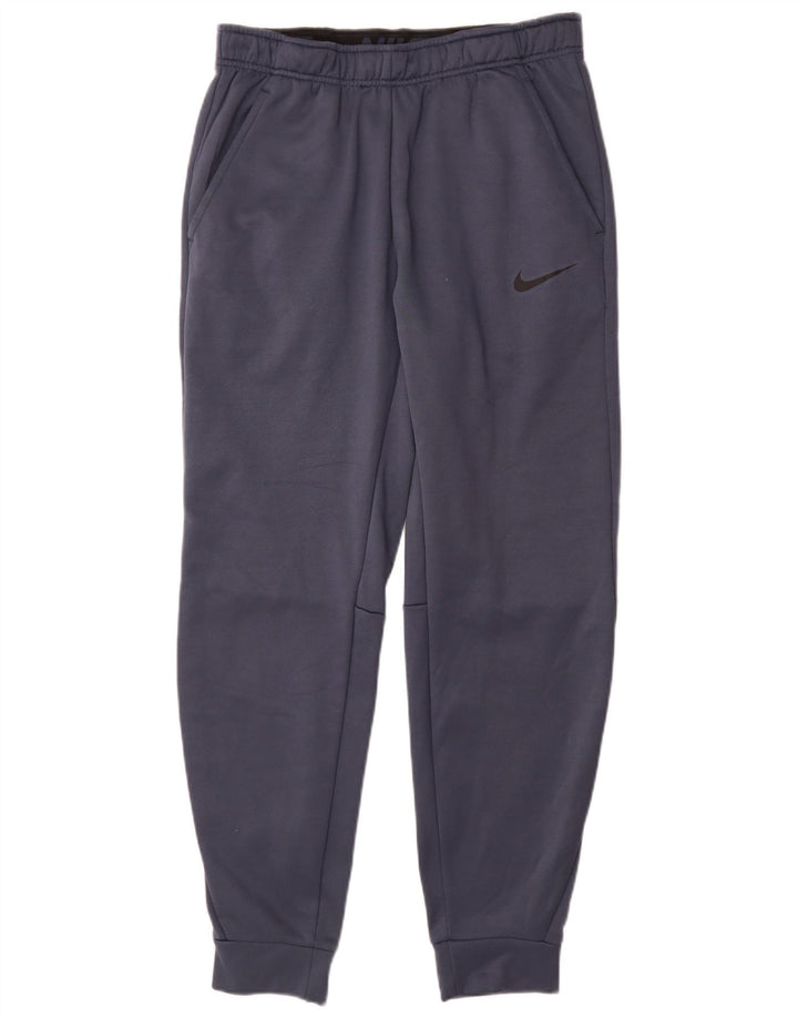 Pantaloni da tuta Nike Therma-Fit da uomo, pantaloni da jogging, piccoli, in poliestere blu navy