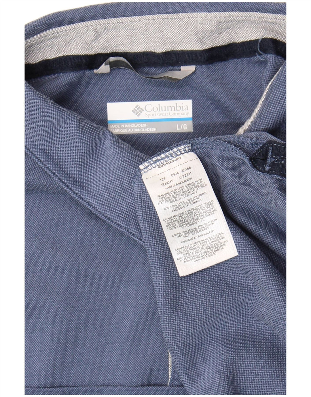 Polo Columbia da uomo grande in modal blu