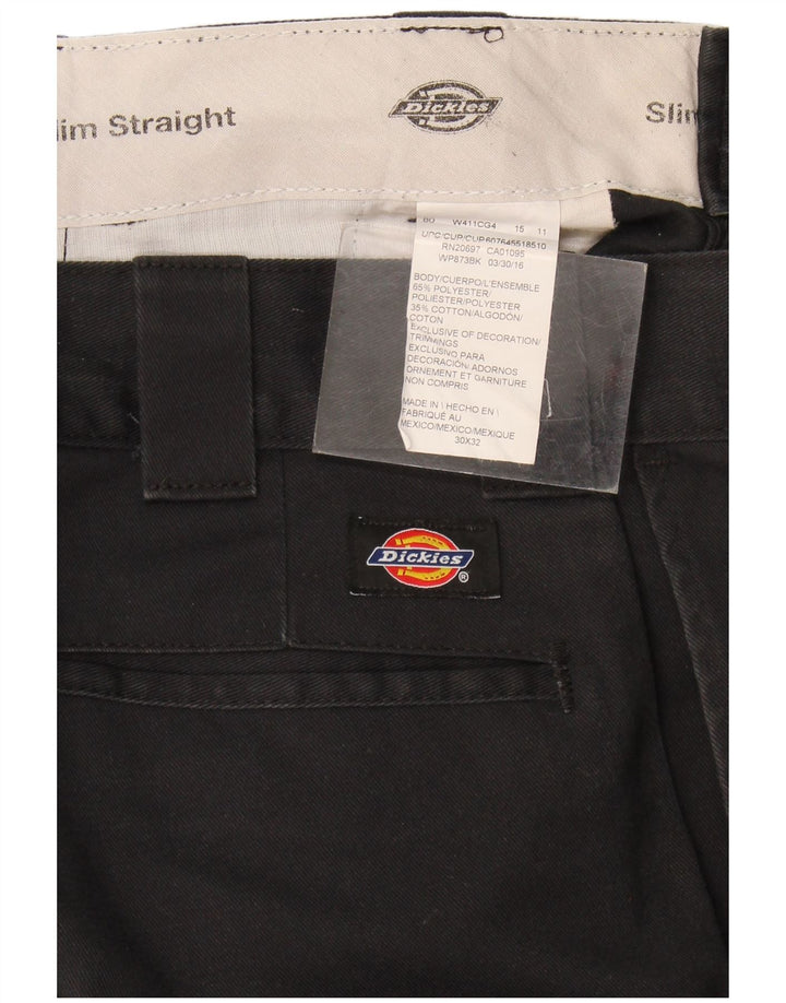 Pantaloni chino dritti slim da uomo Dickies W30 L32 poliestere nero