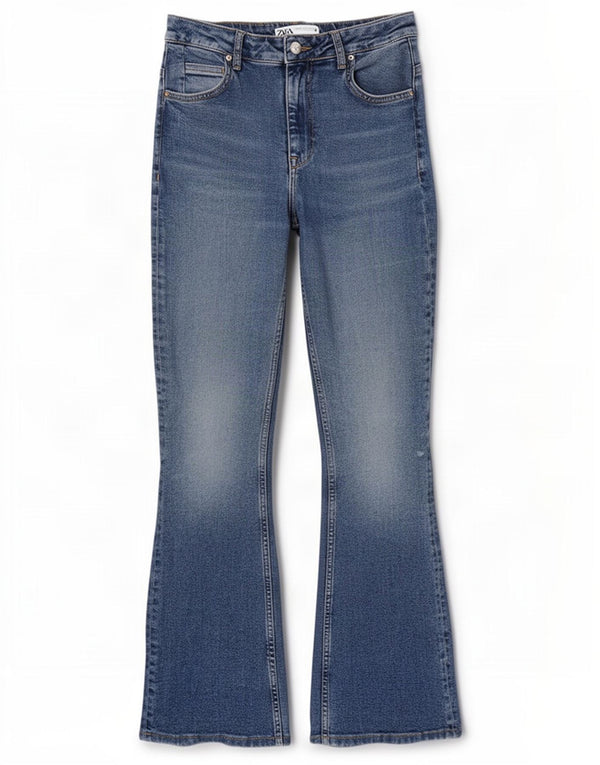Jeans svasati da donna Zara EU 40 medio W30 L31 cotone blu