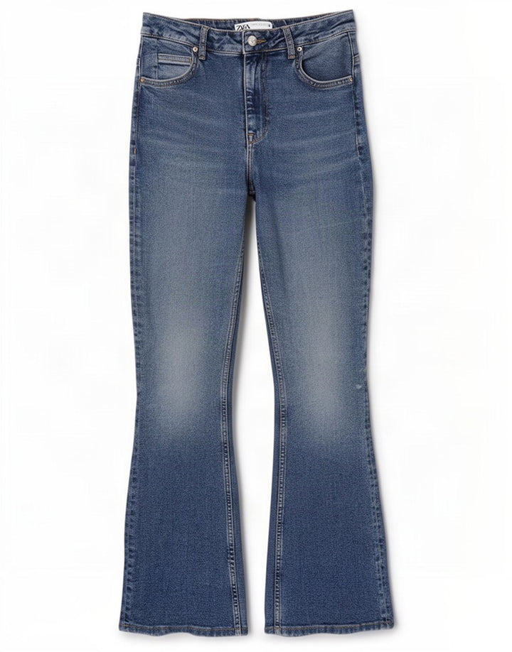 Jeans svasati da donna Zara EU 40 medio W30 L31 cotone blu