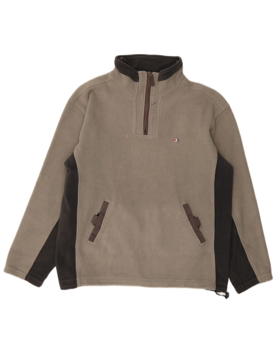 Maglione in pile Champion da uomo con zip e collo, grande, color grigio