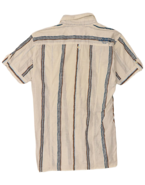 Camicia a maniche corte da uomo Lee in cotone a righe grandi bianche