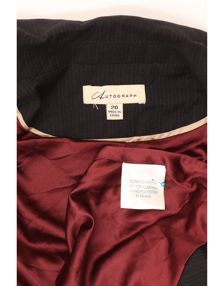 Giacca blazer autografa da donna Marks & Spencer UK 20 2XL Gessato nero