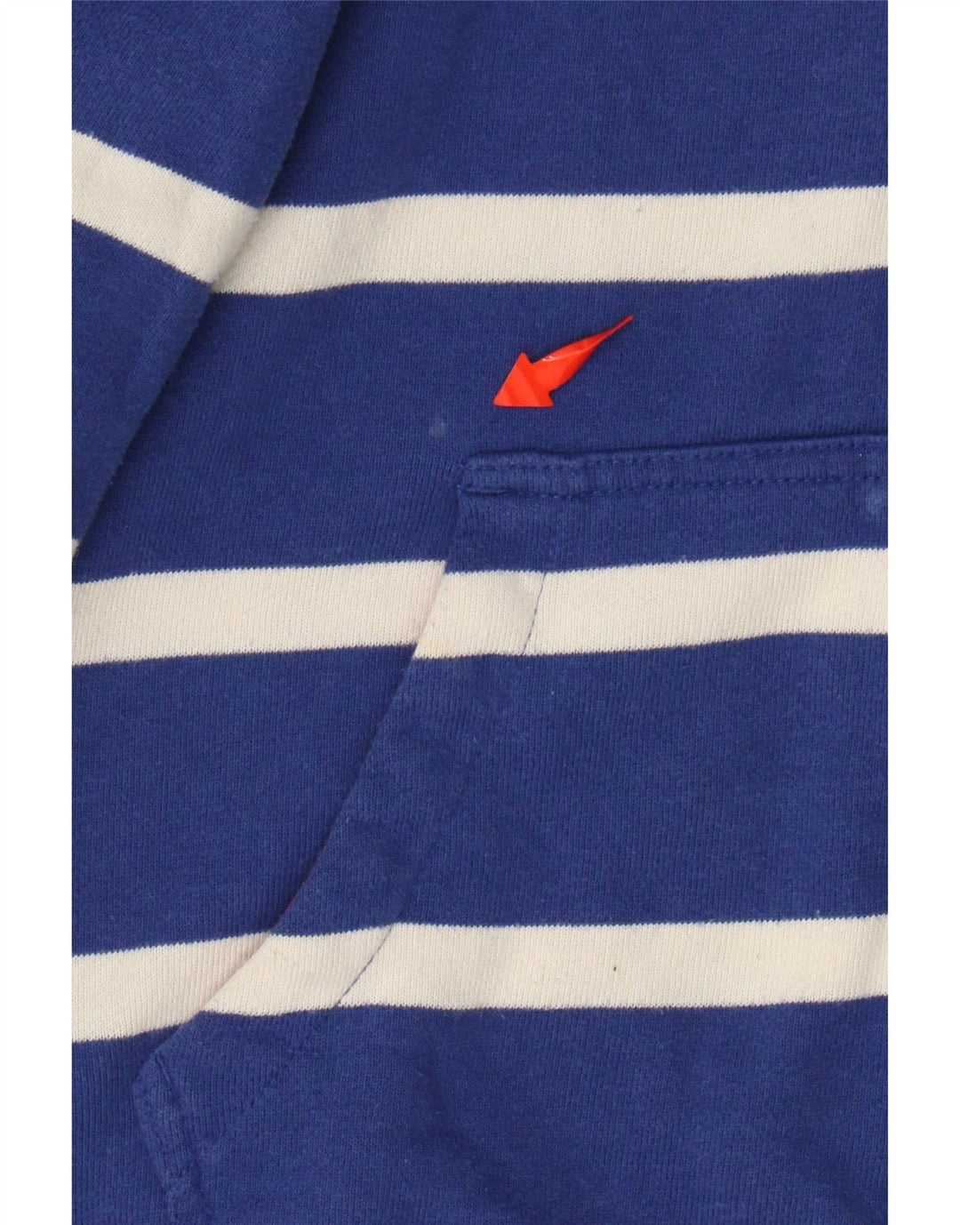 JOULES Maglione con cappuccio e zip da donna UK 10 Piccolo cotone a righe blu