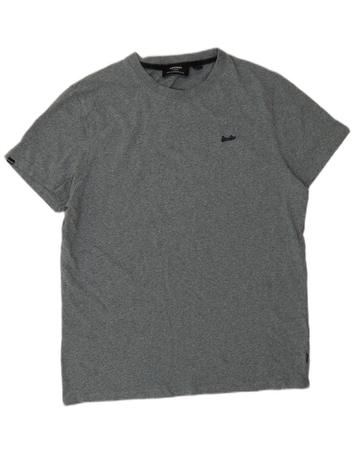 T-shirt da uomo Superdry Top XL in cotone chiazzato grigio