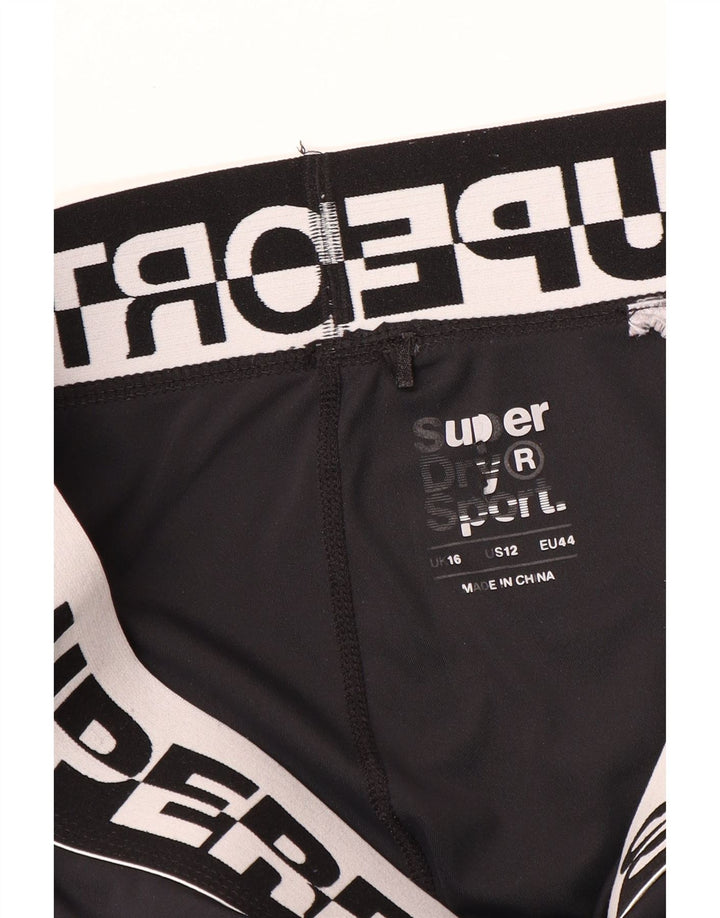 Leggings corti con grafica da donna Superdry UK 16 grandi neri