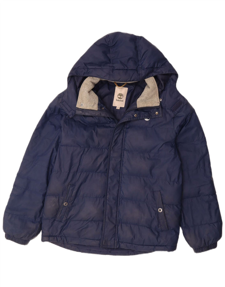 TIMBERLAND Boys Hooded Padded Jacket 15-16 Years Medium Navy Blue