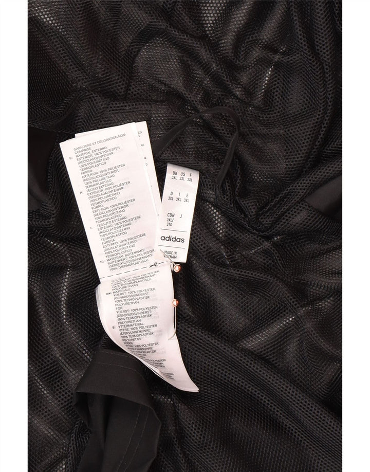 ADIDAS Giacca antipioggia con cappuccio grafica da uomo UK 46 3XL Poliestere nero
