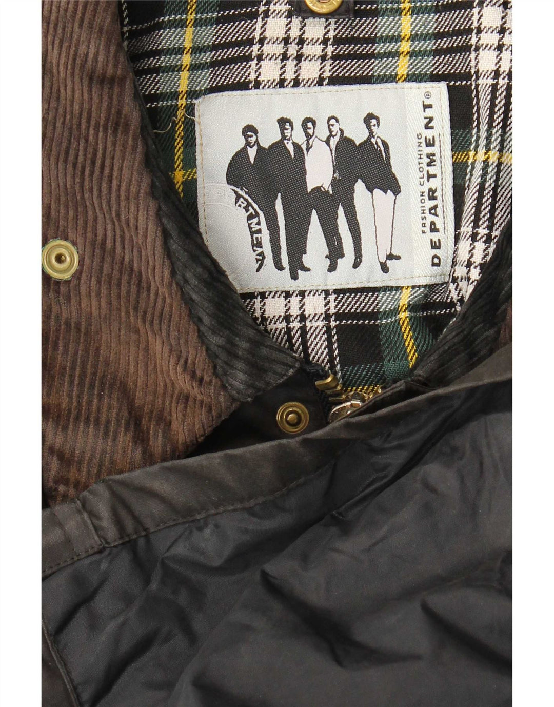 Giacca vintage da uomo in cotone cerato UK 44 2XL Nera