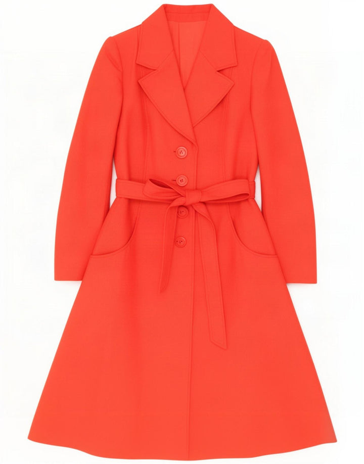 Cappotto vintage da donna UK 12 rosso medio