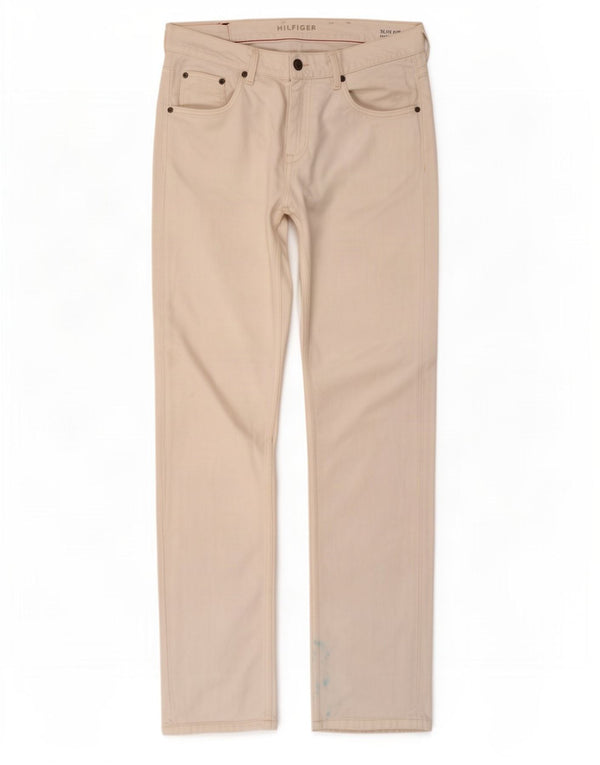 Tommy Hilfiger Uomo Hudson Slim Jeans W34 L34 Cotone Bianco