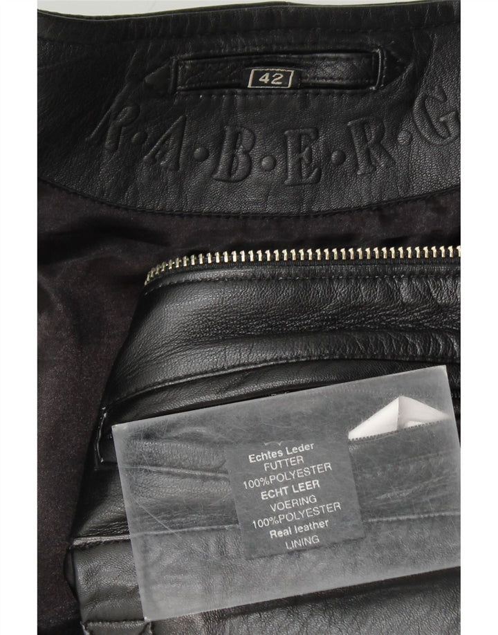 Giacca in pelle corta da donna RABERG EU 42 grande in pelle nera