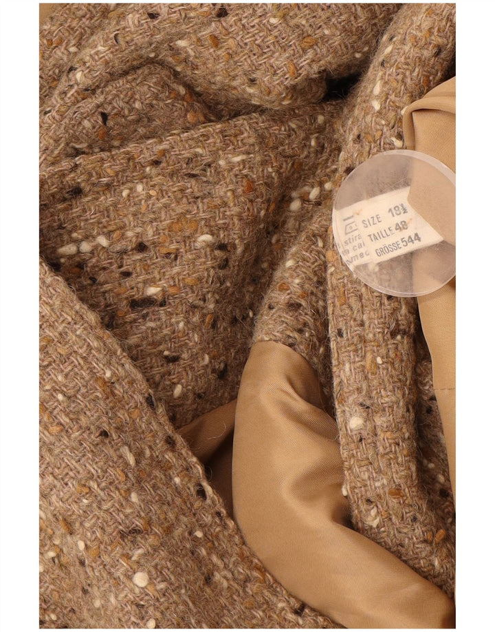 Cappotto doppiopetto vintage da donna UK 18 XL Beige chiazzato