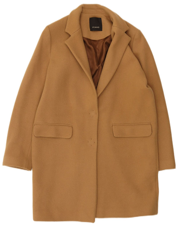Cappotto Donna Pinko UK 14 Large Beige Lana