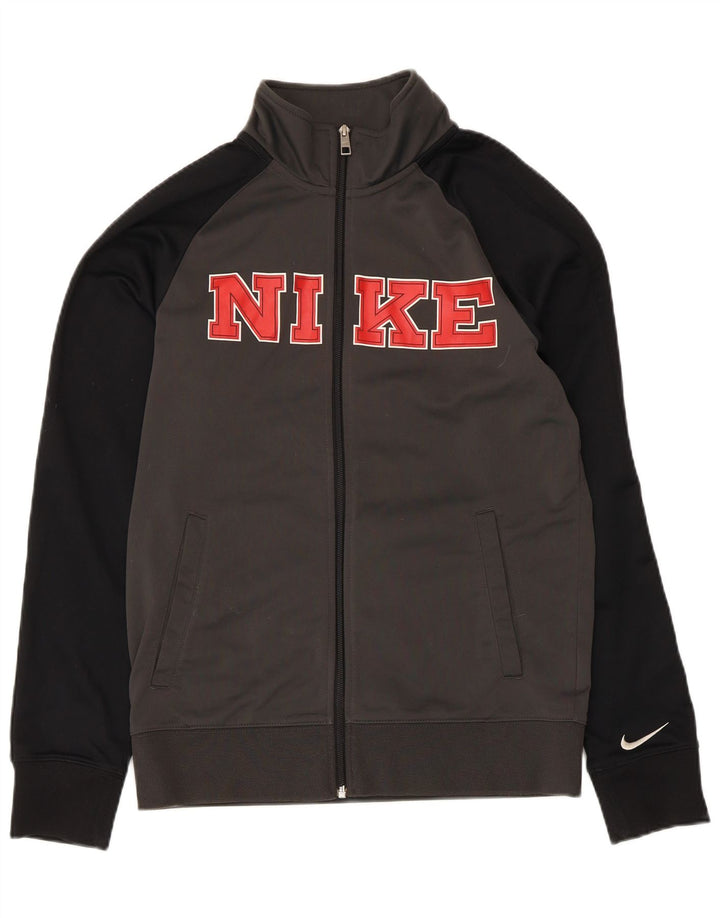 Giacca da ginnastica grafica Nike da uomo, piccola, in poliestere color block grigio
