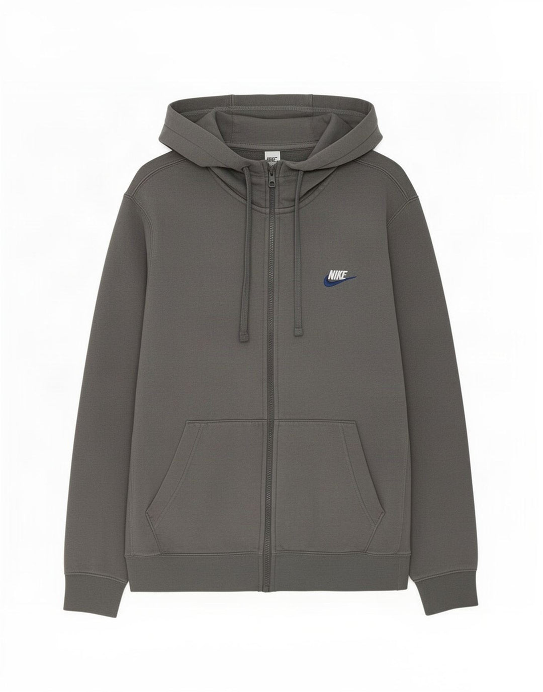 Felpa con cappuccio e zip Nike da uomo piccola in cotone grigio