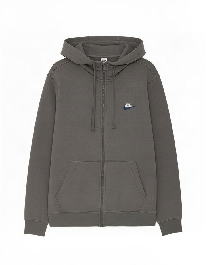 Felpa con cappuccio e zip Nike da uomo piccola in cotone grigio