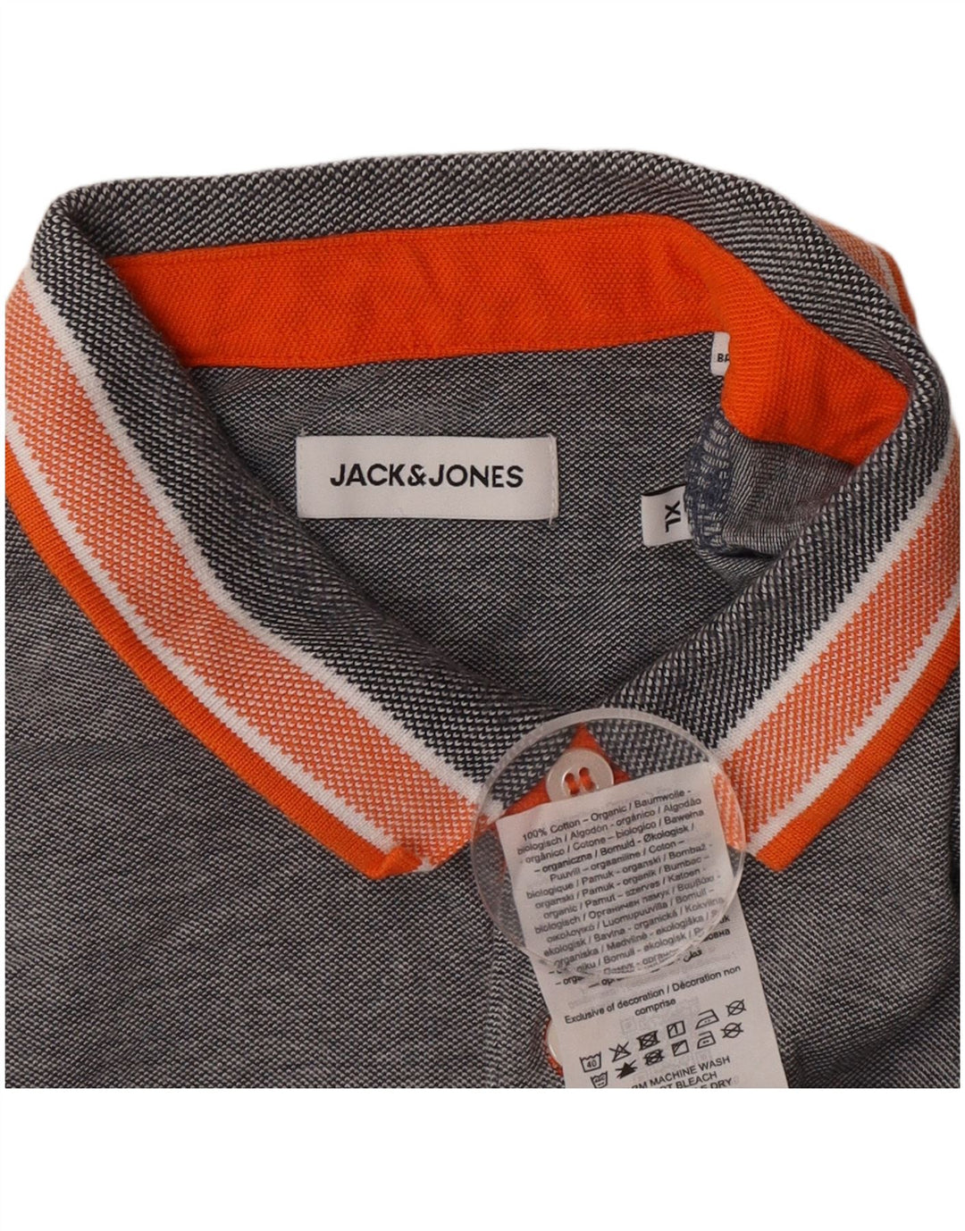 Polo da uomo Jack & Jones XL in cotone grigio