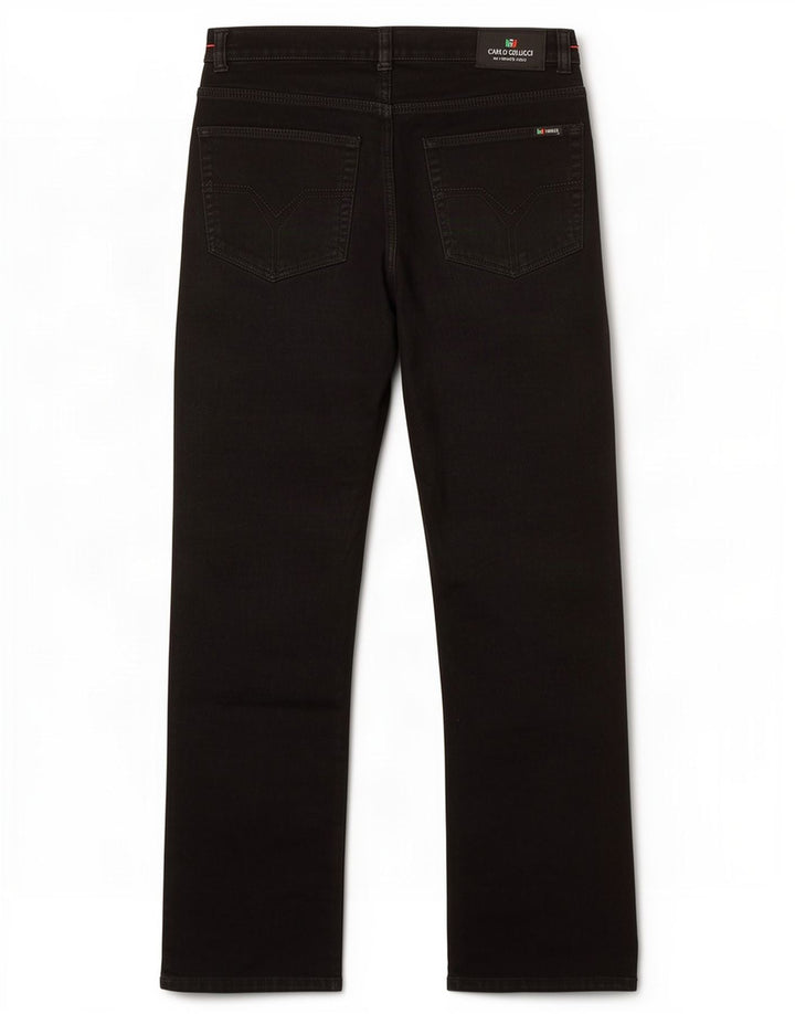 Jeans dritti da uomo Carlo Colucci W34 L32 cotone nero