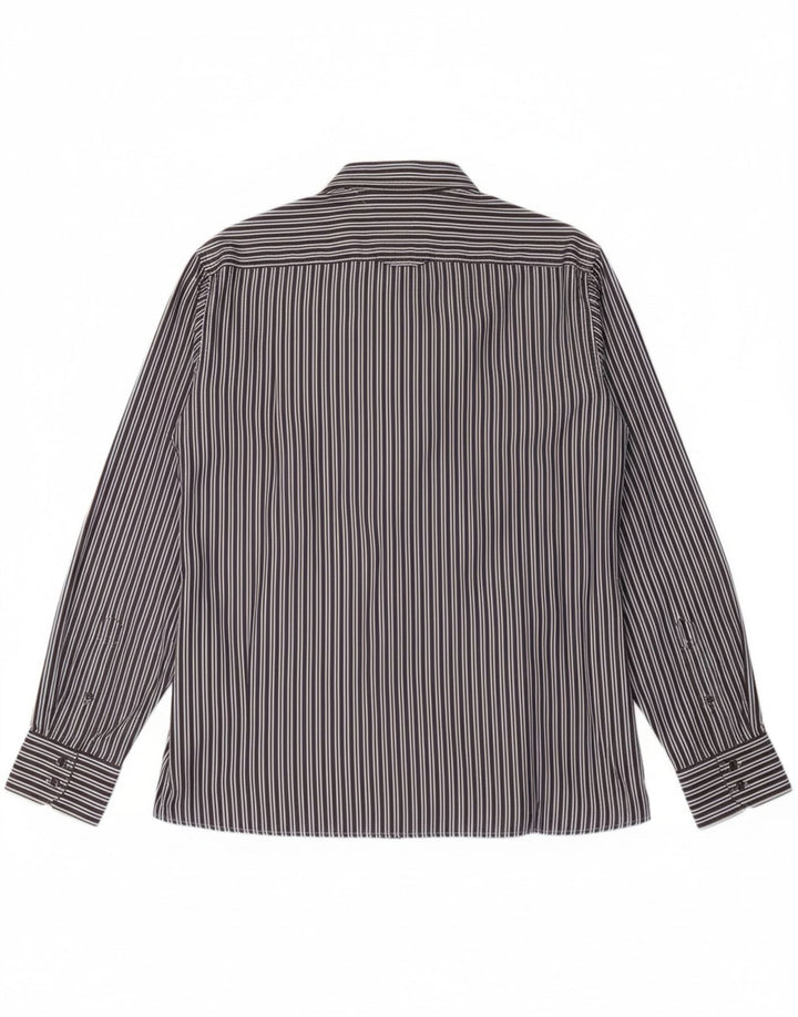 TOMMY HILFIGER Mens Shirt Large Navy Blue Striped Cotton