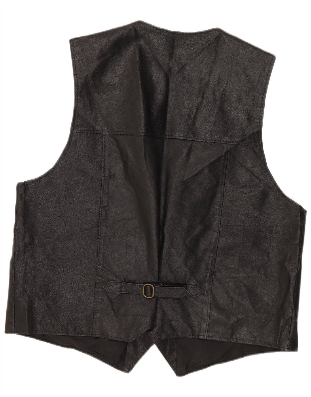 Gilet in pelle vintage da uomo XL nero