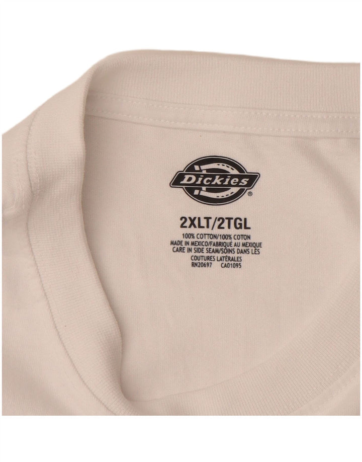 DICKIES Mens Top Long Sleeve 2XL White Cotton