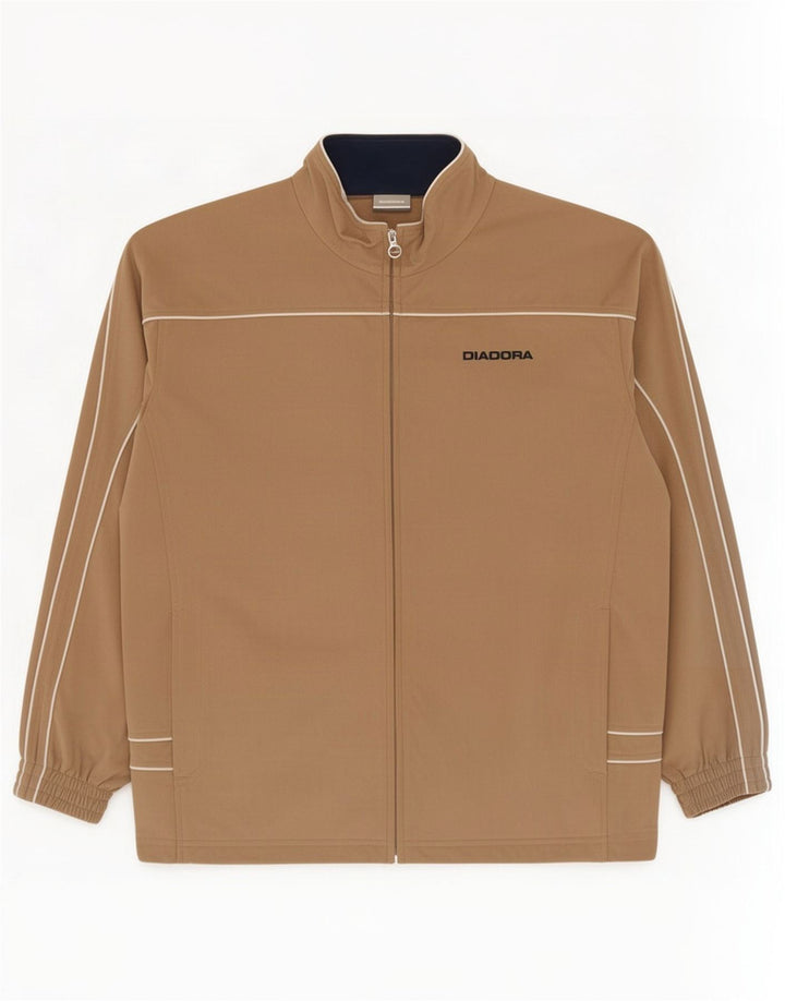Giacca da ginnastica da uomo in velluto Diadora IT 56 2XL Poliestere beige