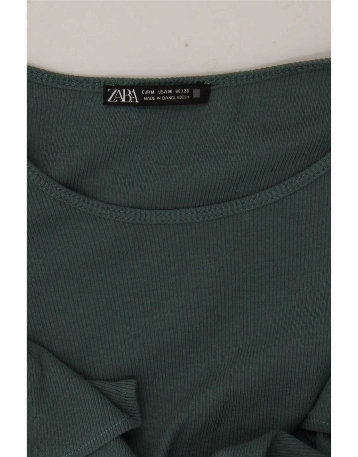 Camicetta a maniche lunghe da donna Zara UK 12 Verde medio