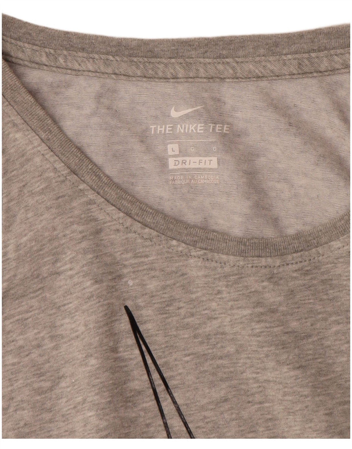 Canotta grafica Nike Dri Fit da uomo, grande, in cotone grigio