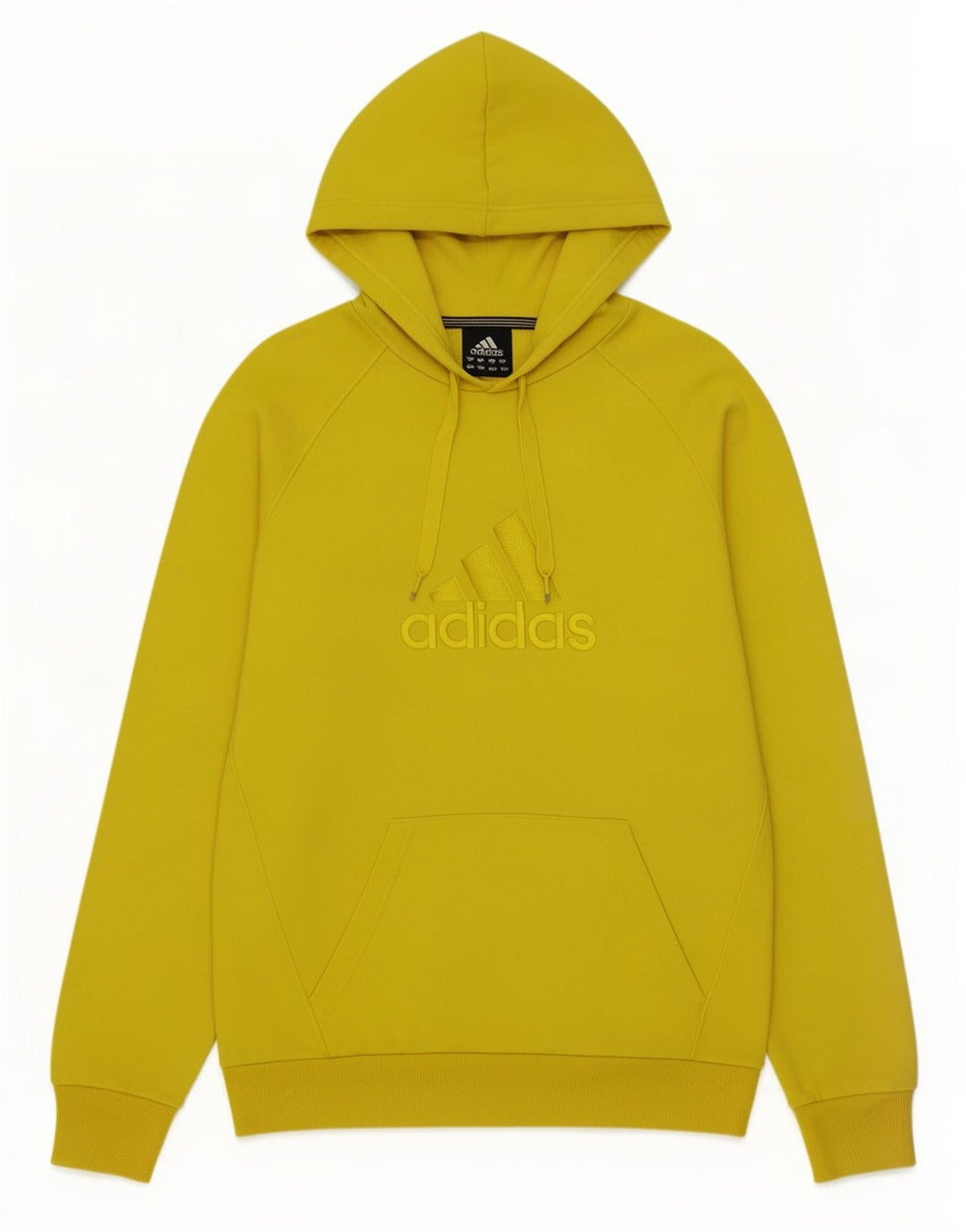 Felpa con cappuccio grafica da uomo Adidas, media, in poliestere giallo