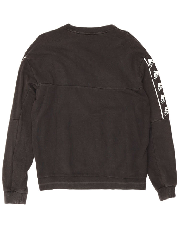 Felpa grafica da uomo Adidas Felpa media in cotone nero