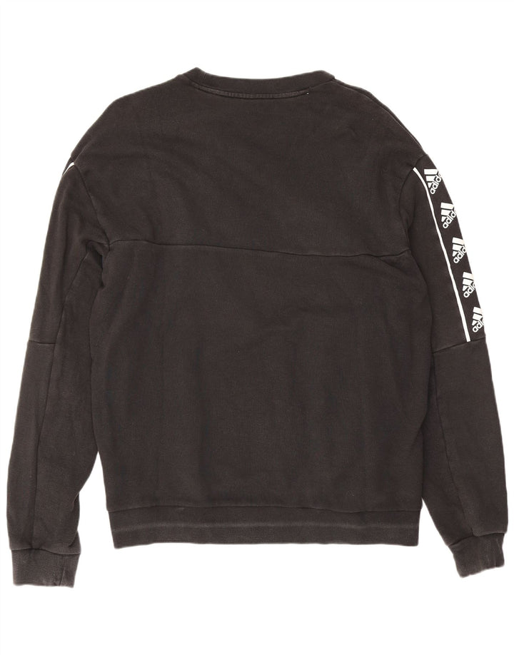 Felpa grafica da uomo Adidas Felpa media in cotone nero