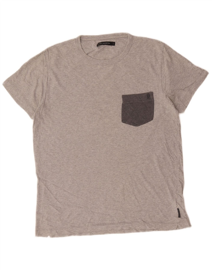 T-shirt da uomo French Connection Top grande in cotone grigio