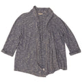 FAT FACE Womens Open Cardigan Sweater UK 12 Medium  Blue Flecked Cotton
