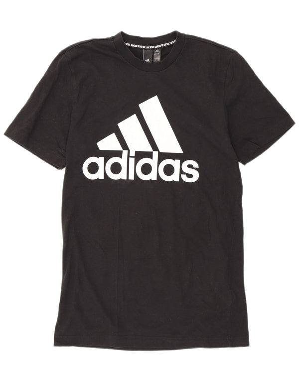 T-shirt grafica da uomo Adidas Top Small in cotone nero sportivo