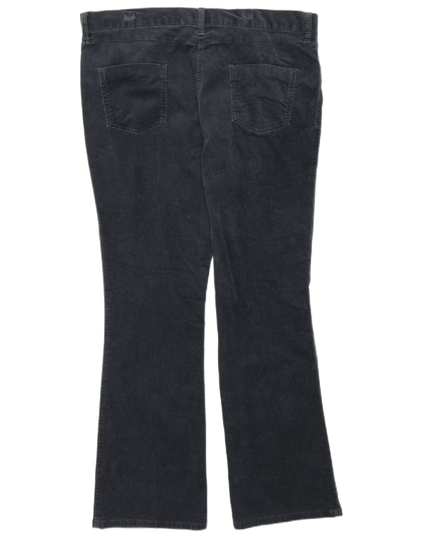 Pantaloni di velluto a coste a vita alta da donna Marks & Spencer UK 16 Large W36 L31 Nav